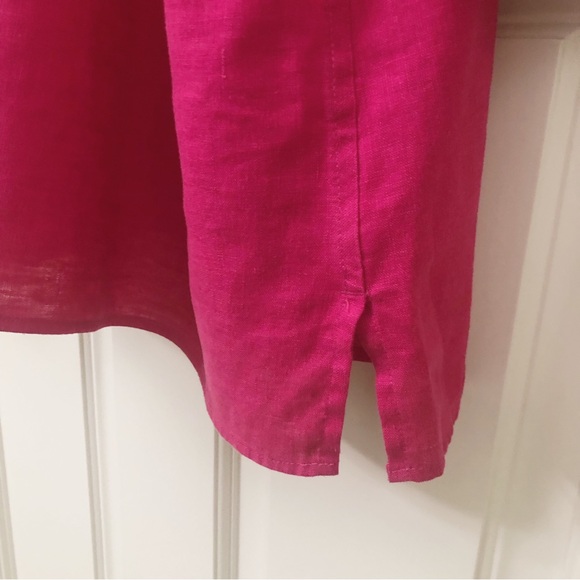 Coldwater Creek | NEW Linen Button Up Long Sleeve Fuschia Pink Shirt  2X - Picture 8 of 12